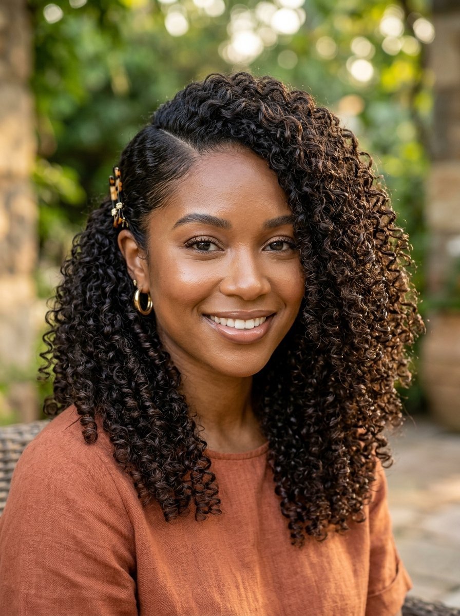 Defined Ringlets With Side Part