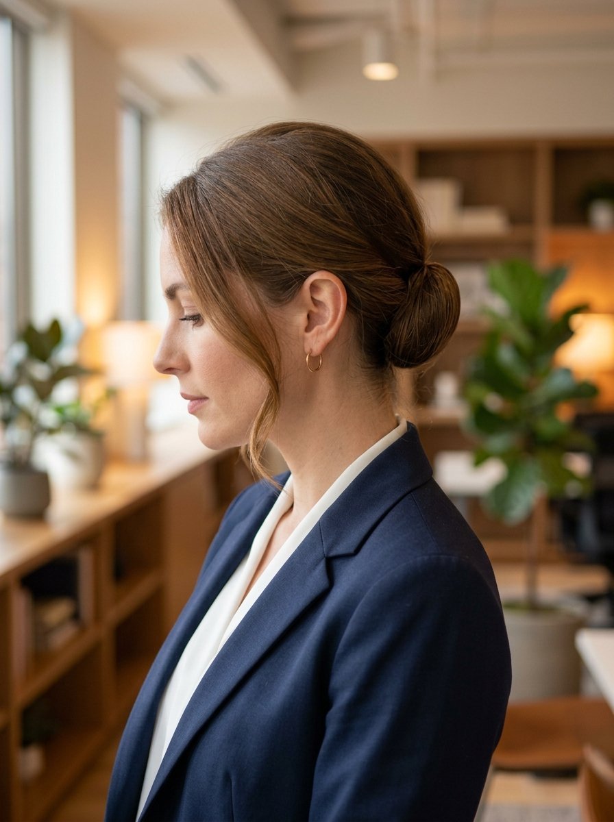 Woman With Low Side Bun