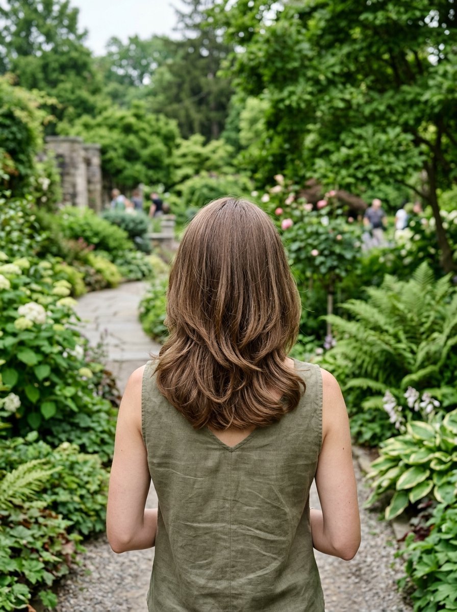 Woman With Curved Medium Haircut